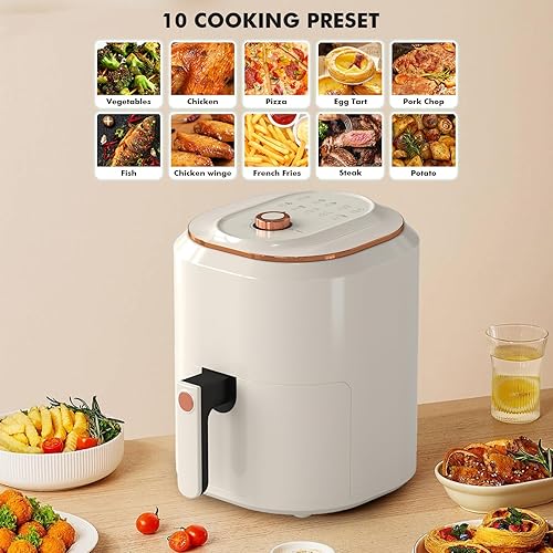 Miniatura 4 de Freidora de aire, freidoras eléctricas de gran capacidad de 8 cuartos de galón para una cocción saludable con un 80% menos de aceite, control de