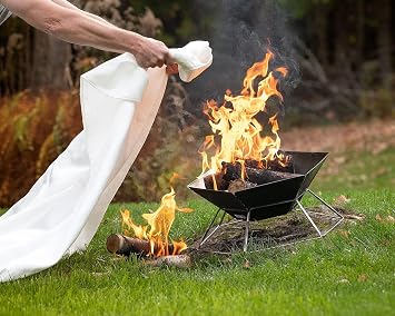Emergency Fire Blanket for Fire Suppression, 39x39 inches Flame Retardant Fabric Fireproof Blanket, Survival Gear for Home Safety, Outdoor Camping (1 Pack)