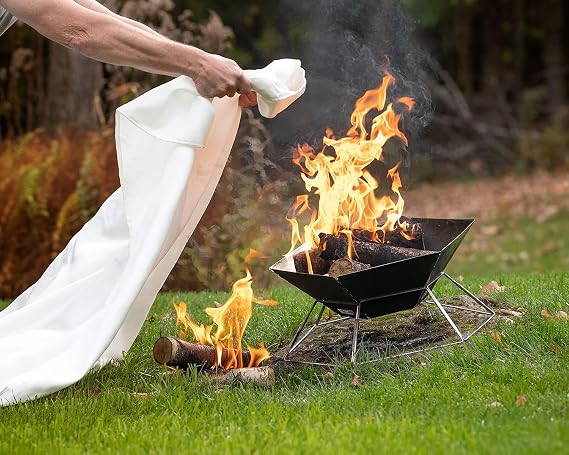Emergency Fire Blanket for Fire Suppression, 39x39 inches Flame Retardant Fabric Fireproof Blanket, Survival Gear for Home Safety, Outdoor Camping (1 Pack)