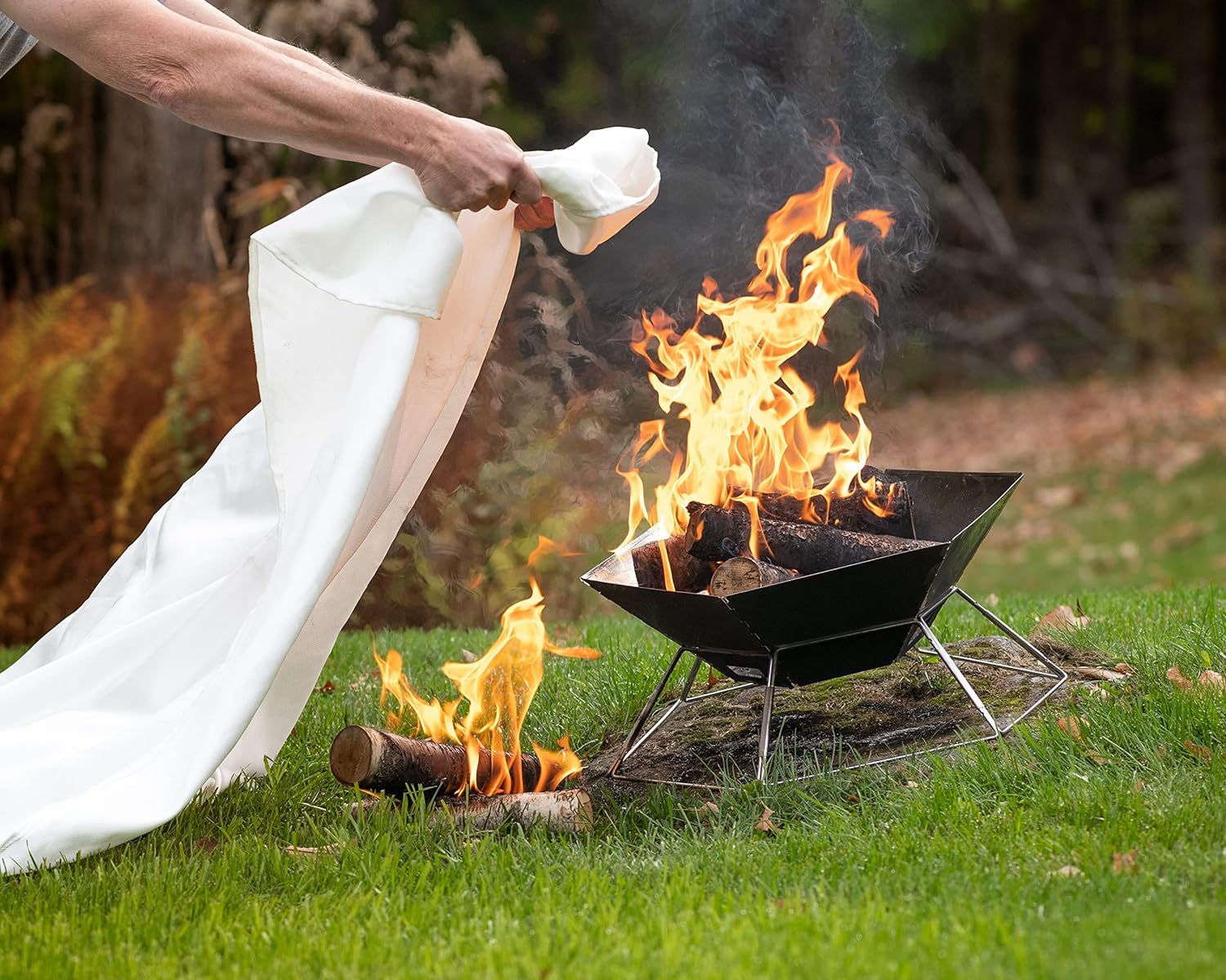 Manta ignífuga de emergencia para supresión de incendios, 39 x 39 pulgadas, tela ignífuga, equipo de supervivencia para seguridad del hogar, campamento al aire libre (2 unidades)