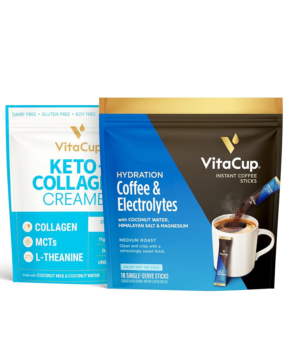 VitaCup Hydration Instant Coffee Sticks w/ Electrolytes