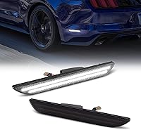 Vista 1 de Gempro LED Side Marker Lights for Ford Mustang 2015-2023 Rear White Fender Marker Reflectors Lamps Smoked Len, 2PCS LED blanco