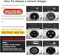 Vista 2 de Cargador de batería de litio de 36V, cargador de 42V 2A para patinete eléctrico, hoverboard, ebike, compatible con Gotrax, Jetson, Ninebot, Volpam