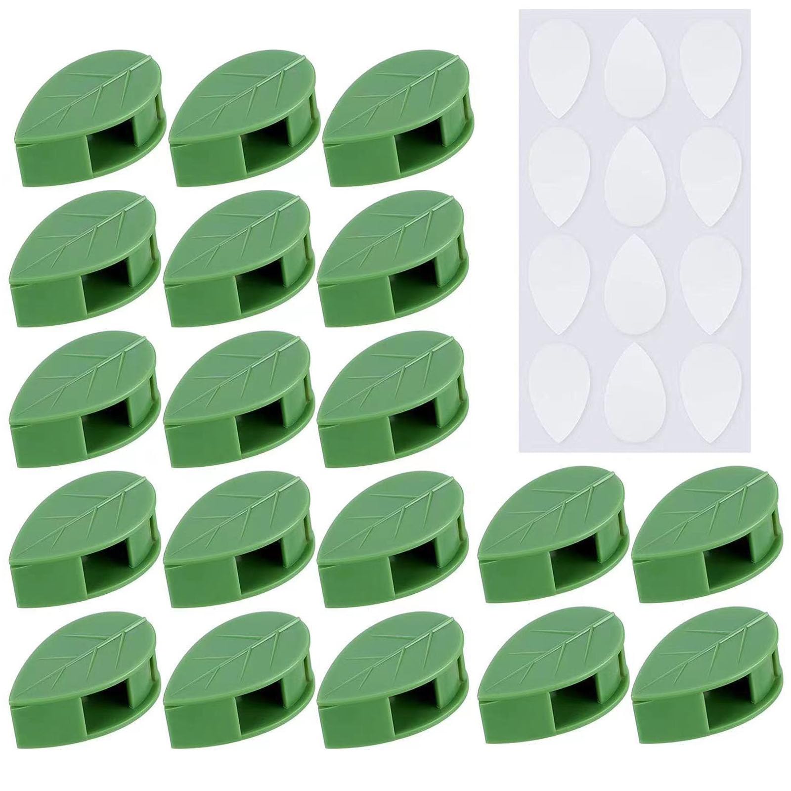 50Pcs Plant Climbing Fixture Clips Invisible Green Vine Clip Self-Adhesive Plant Wall Climbing Clips Leaf Shape Wall Clip for Garden Cable