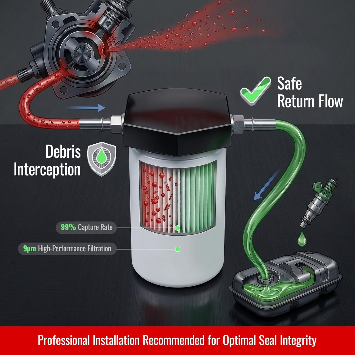 TinyHippo CP4 Disaster Prevention Kit, Compatible with 2011-2025 Ford F-250 F-350 F-450 F-550 6.7L Diesel Engines | Premium Fuel System Safeguard with Reinforced Hoses