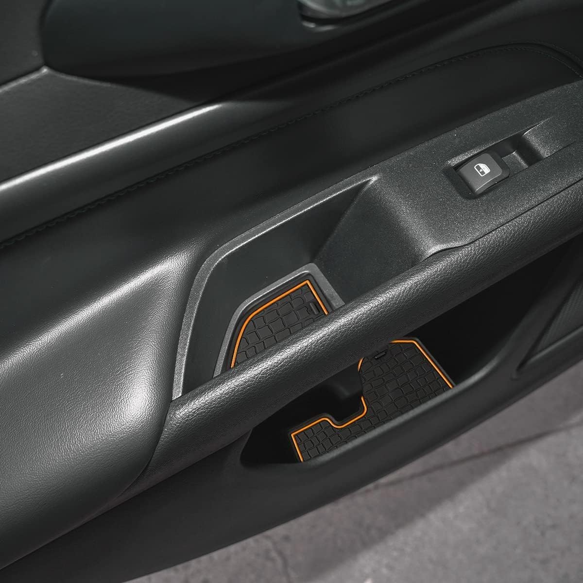 Auovo Cup Holder Insert Liners Compatible with Compass 2022 2023 Accessories Anti-dust Door Mats Center Console Mats 16PCS Set (Orange Trim)