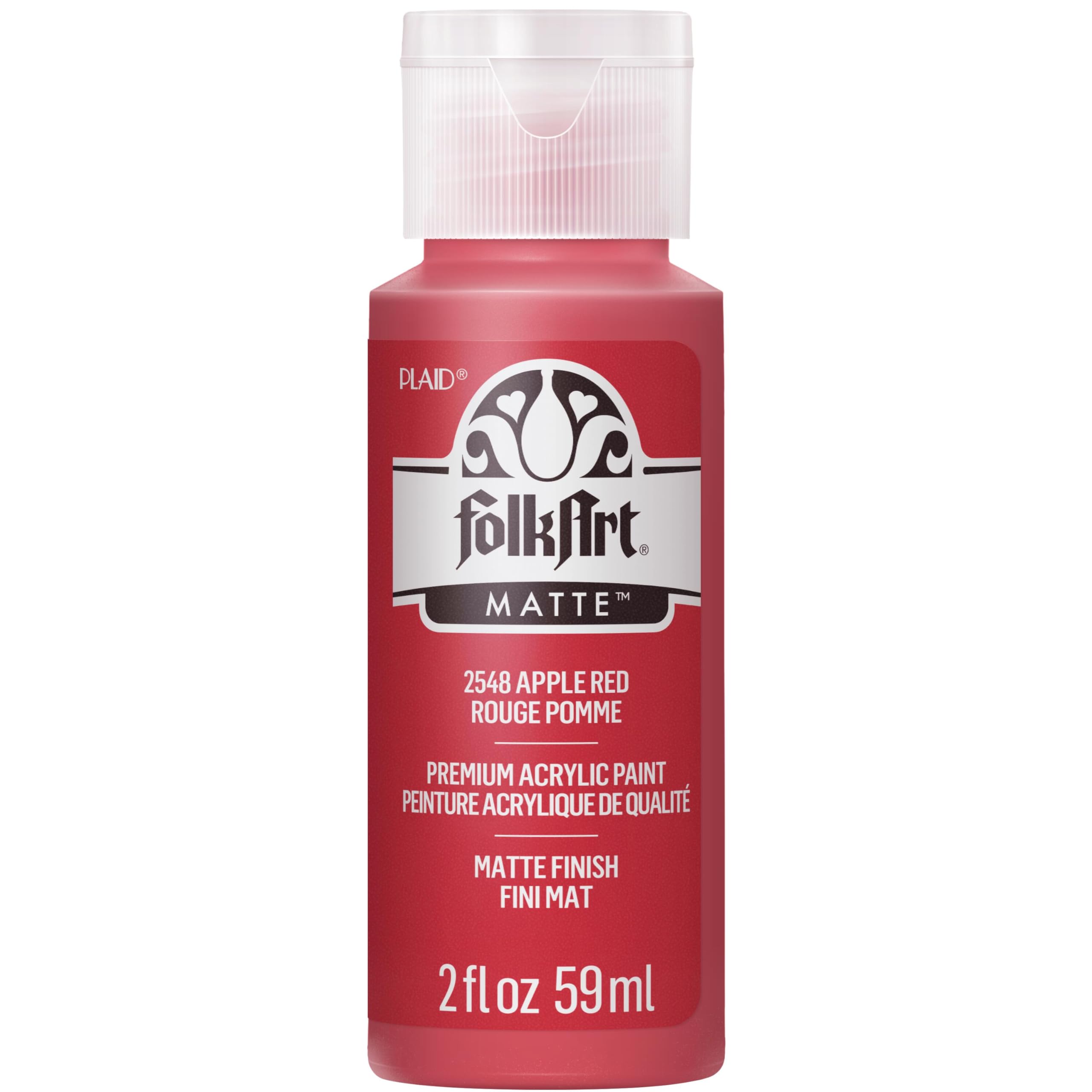 FolkArt Acrylfarbe in verschiedenen Farben (57 ml), 2548, Apfelrot
