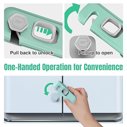 Miniatura 3 de NiHome Cerradura de refrigerador a prueba de niños, paquete de 6, cerraduras de seguridad para bebés para refrigeradores, armarios, cajones, puertas