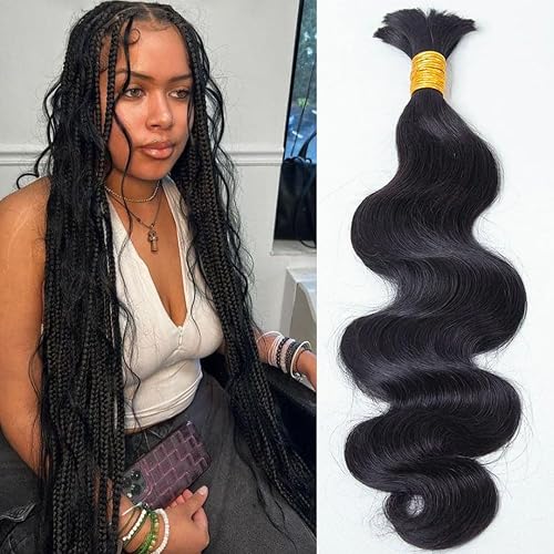 YWIGS Body Wave Human Braiding Hair for Boho Braids 50Grams NC 18inch