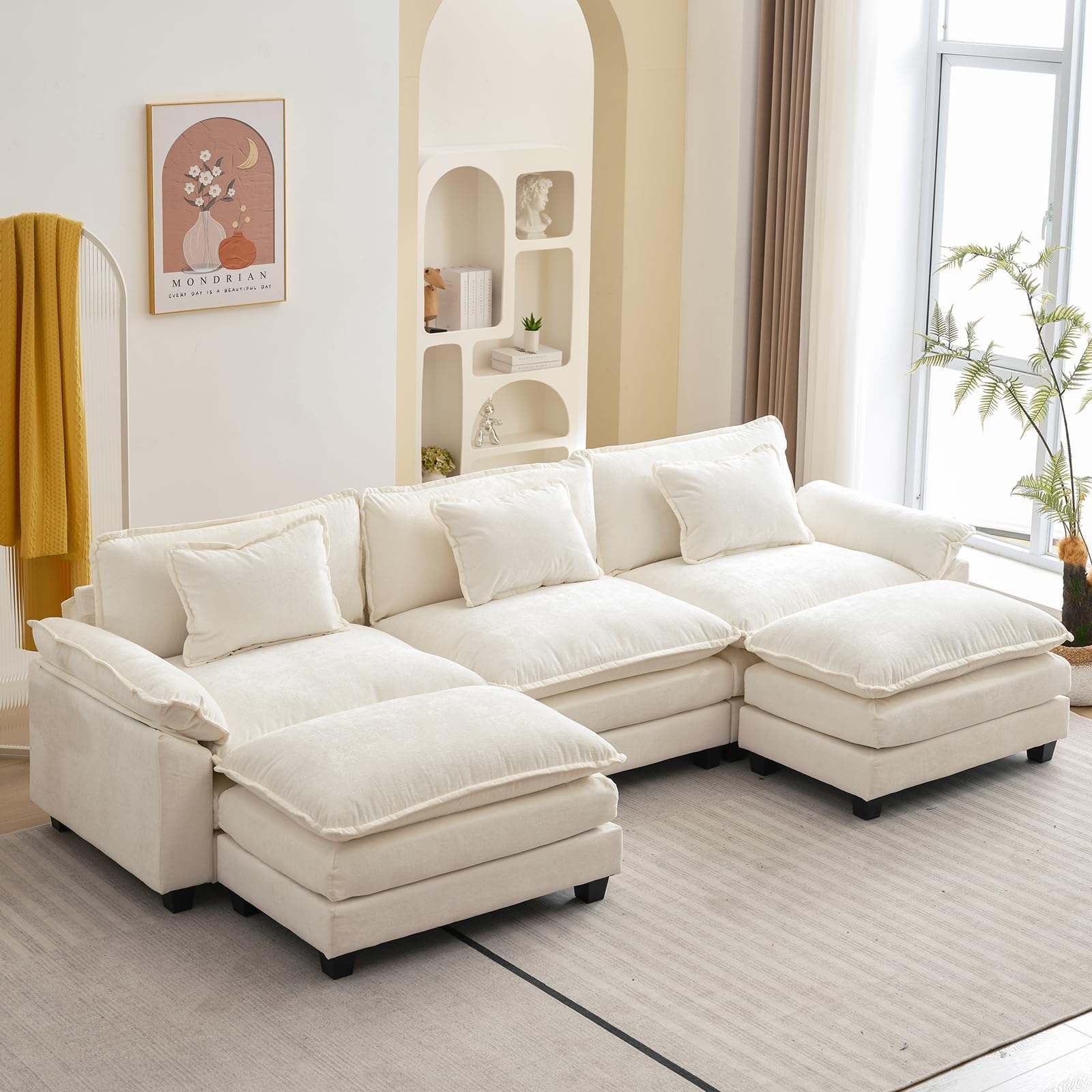 Amazon.com: VANOMi Modular Sectional Sofa, Convertible U Shaped Sofa ...