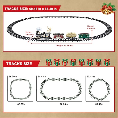 Miniatura 6 de JUQU - Juegos de tren de Navidad para niños juguetes de tren eléctricos de control remoto con dinosaurios motor locomotor de vapor alimentado por