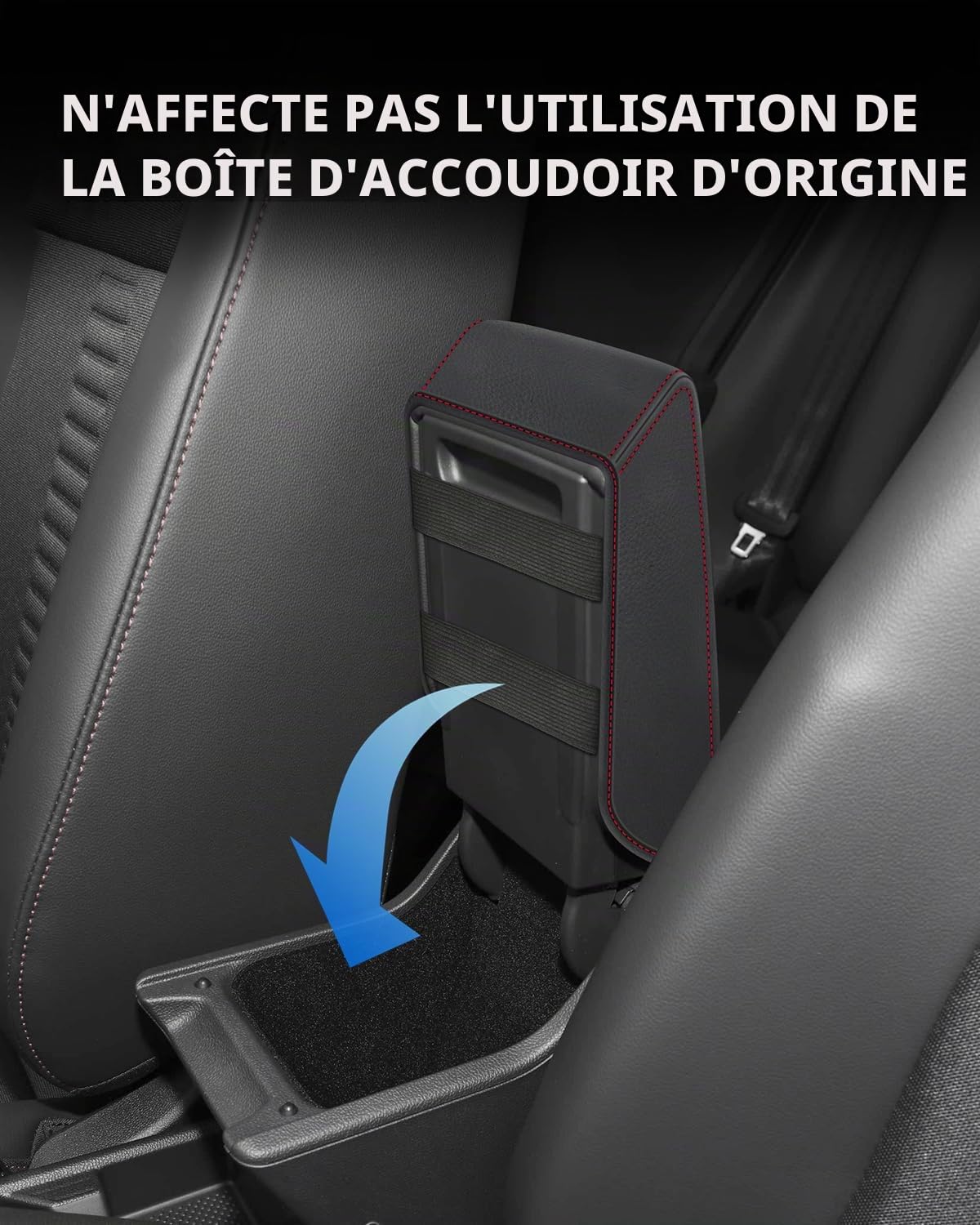 Housse d'Accoudoir pour VW Polo MK6 2018-2025 | Couvre Accoudoir Console Centrale, Protection Accoudoir pour Seat Ibiza Arona, VW Taigo Accessoire, Matériel Cuir PU, Rouge