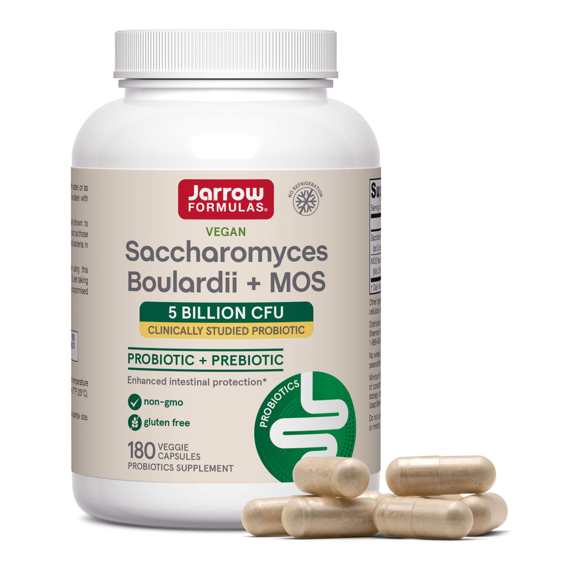 Jarrow Saccharomyces Boulardii + Moss 180 (180 Vegetarian Capsules)