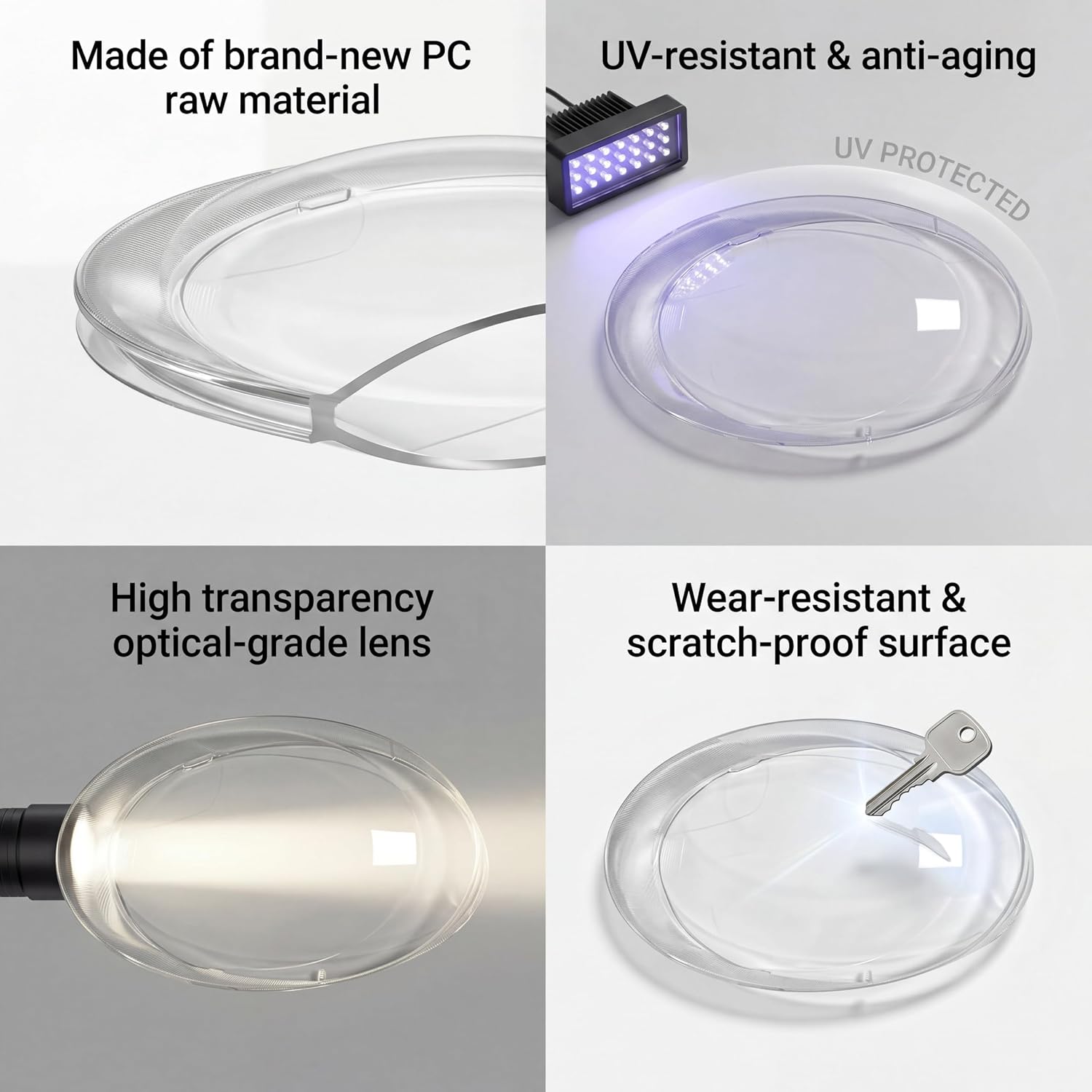 1 Pair Left and Right Clear Headlight Lens Cover PC Shell Compatible with Volkswagen Beetle 2013 2014 2015 2016 2017 2018 2019