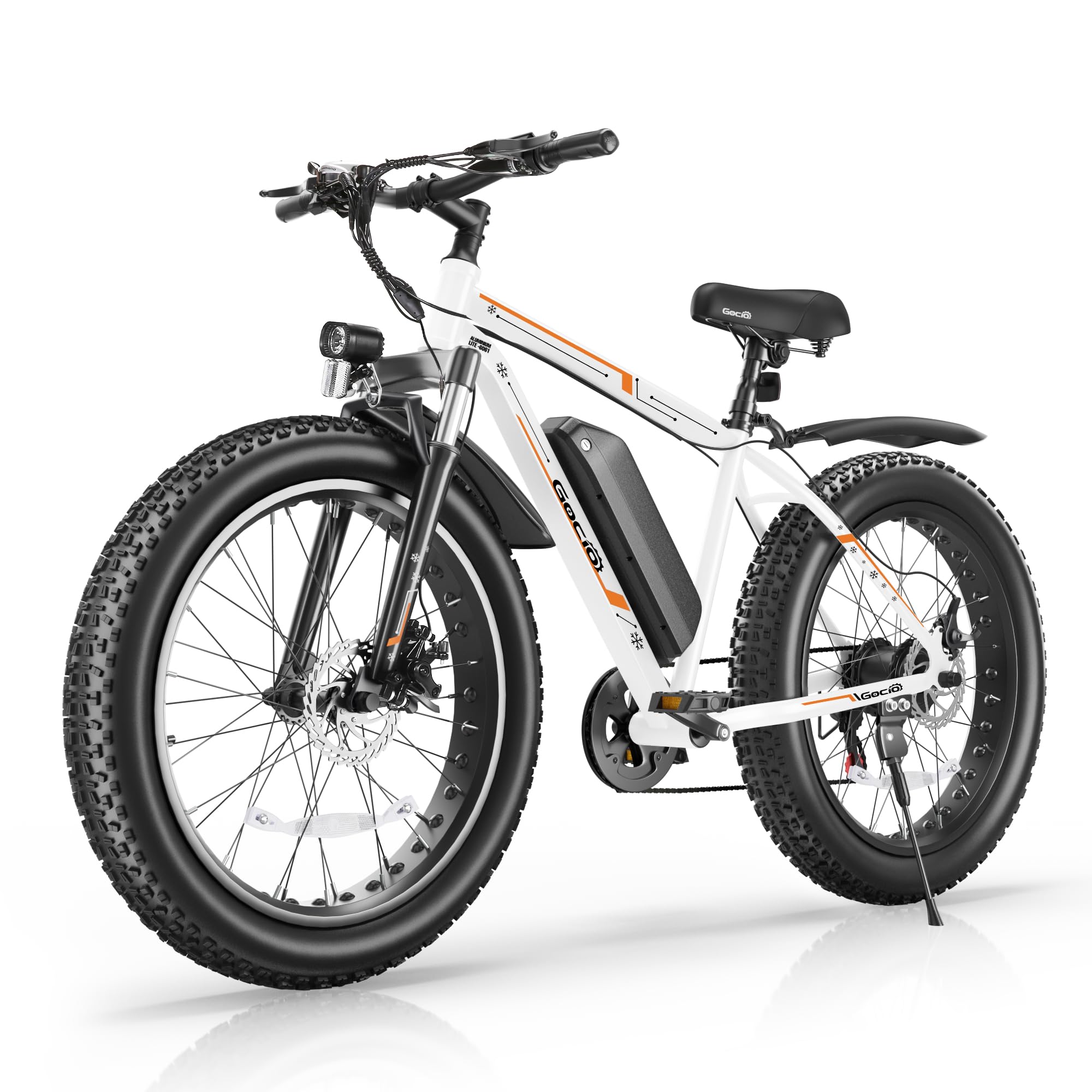GOCIO 26" Fat Tire Electric Bike for Adults - 48V 750W Powerful Motor, 40 Miles Range, Dual Suspension, All-Terrain E-Bike