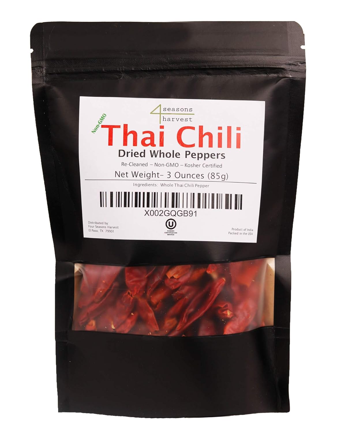 Four Seasons Harvest Thai Chili Peppers Dried Whole