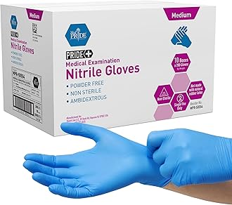 MED PRIDE Medical Examination Nitrile Gloves| Professional Grade for Hospitals, Law Enforcement, Tattoo Artists, First Response Case/2000 Medium Case of 2000