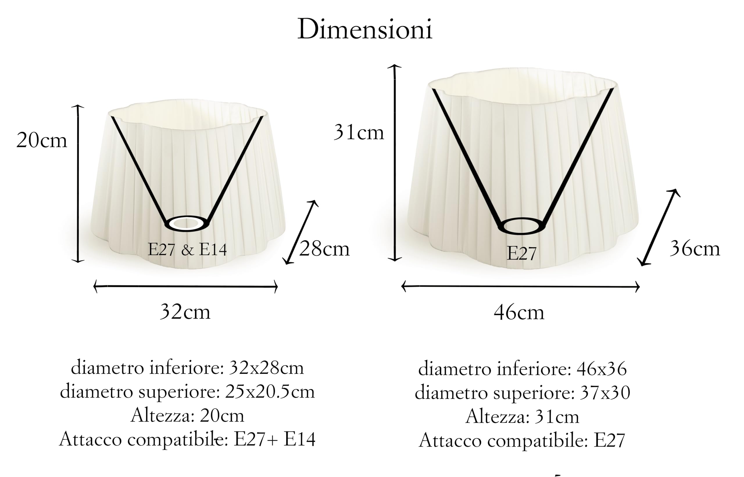 Paralume Margherita Ovale per lampada interamente Fatto a Mano in 12 colori con Tessuto Seta di qualità (attacco E27 e E14) (32 cm, Turchese)