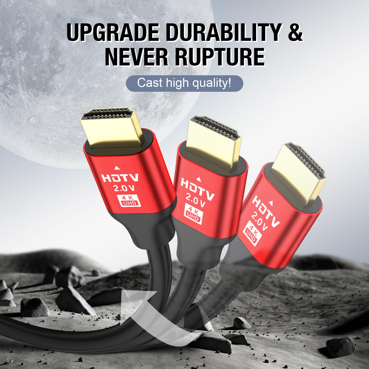 grofyllaa 4K Hdmi Cable 15M, High Speed Hdmi 2.0 Cable 4K@60Hz 2K@120Hz - Image 2