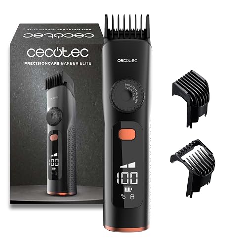 Cecotec Aparador de barba PrecisionCare Barber Elite. Barbeiro com lâminas de aç