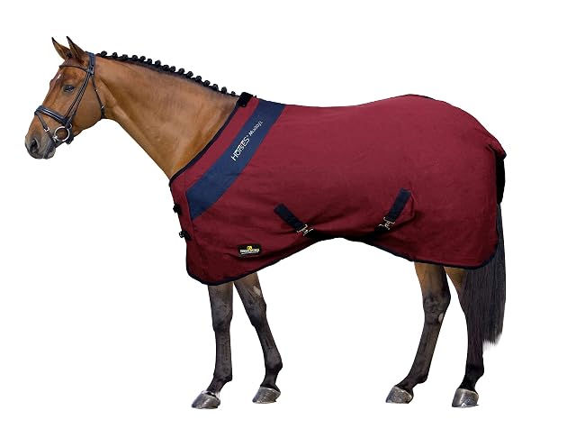Horses Coperta Box Cotone Maddy 2-153 - BORDEAUX/BLU-128-128 cm