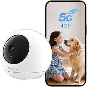 Noorio 2K Indoor Security Camera with 5GHz WiFi - 360° Pan Tilt Pet Camera for Dogs & Cats, Dog Monitor with Speaker, No Subscription Needed, Alexa Compatible, Motion Tracking, Night Vision-Model T110 asin的图片