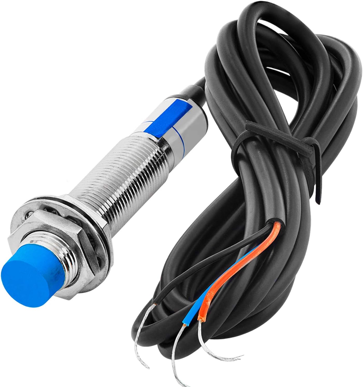 AZDelivery M12 LJ12A3-4-Z/BX Inductive Proximity Sensor 12mm Switch Detector 300mA 6-36 VDC 5V NPN Normally Open (NO) 3 Wire compatible with Arduino including E-Book!