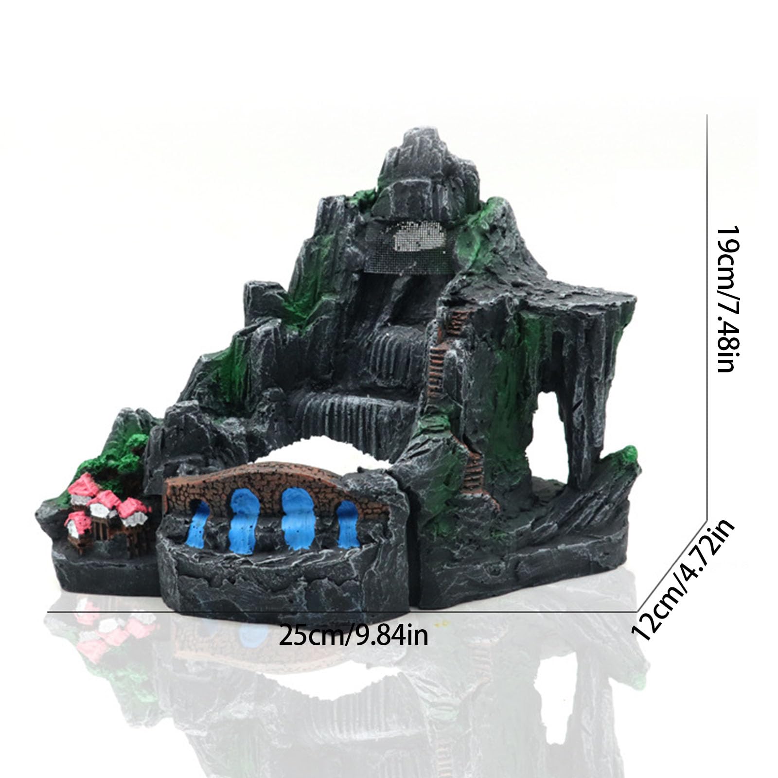 Fishtank Shrimp Ornamenti dinamici per cascate Artificiali per acquari Terrari Paesaggistica Decorazione per rifugi Decorazioni per cascate d ' Acquario in Resina