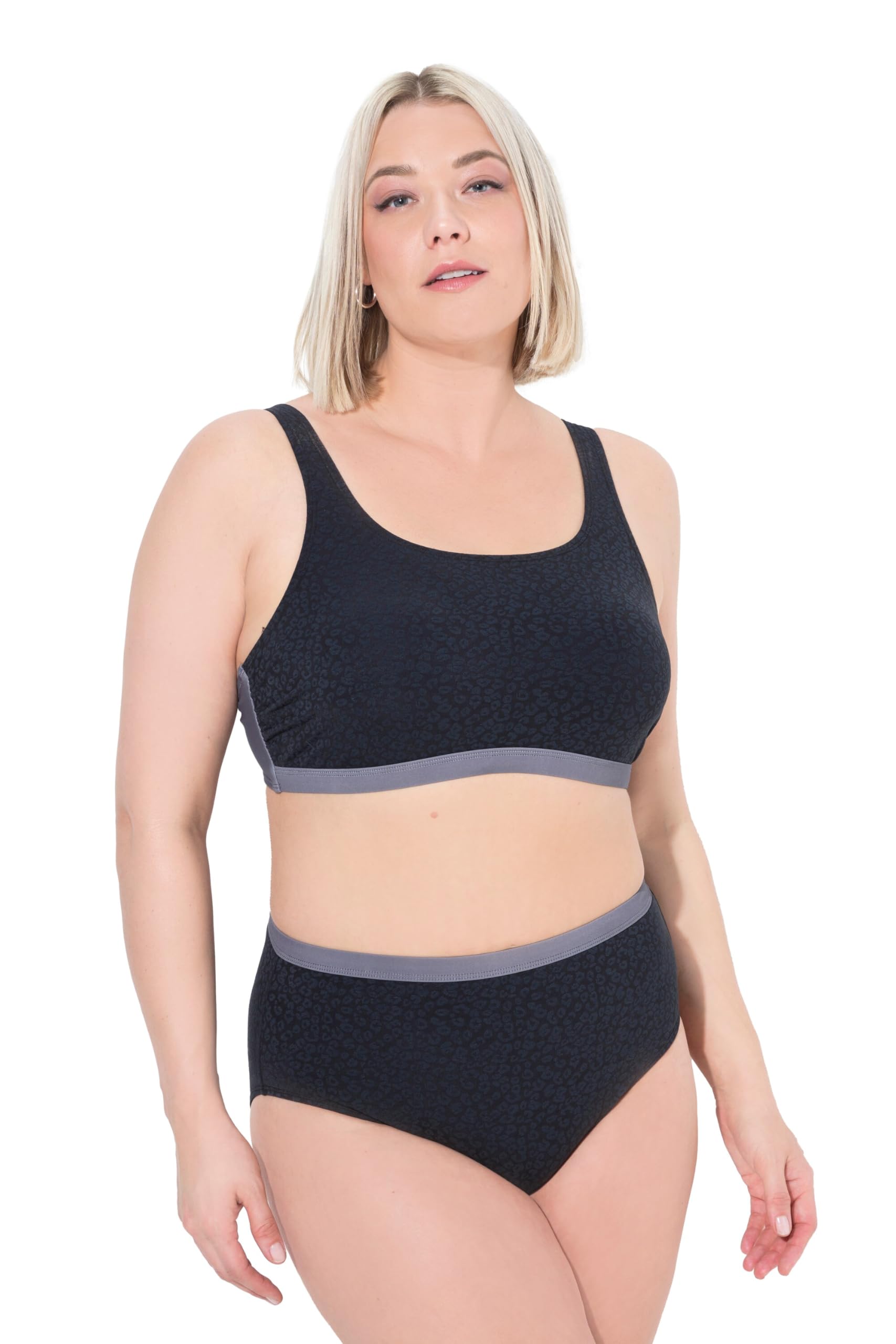 Ulla Popken Damen große Größen Übergrößen Plus Size Bikini, Struktur, Softcups, Träger verstellbar 836667