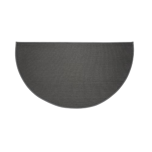 Plow & Hearth 27'x48' Half Round Flame Resistant Hearth Rug | Double Layer Fiberglass Fireplace Mat | Protect Home Décor