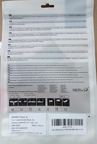 Miniatura 7 de NeoTech Care Soporte de embarazo 3 en 1 para maternidad, envoltura posparto para el vientre y cinturón para la pelvis (negro, tamaño XL)