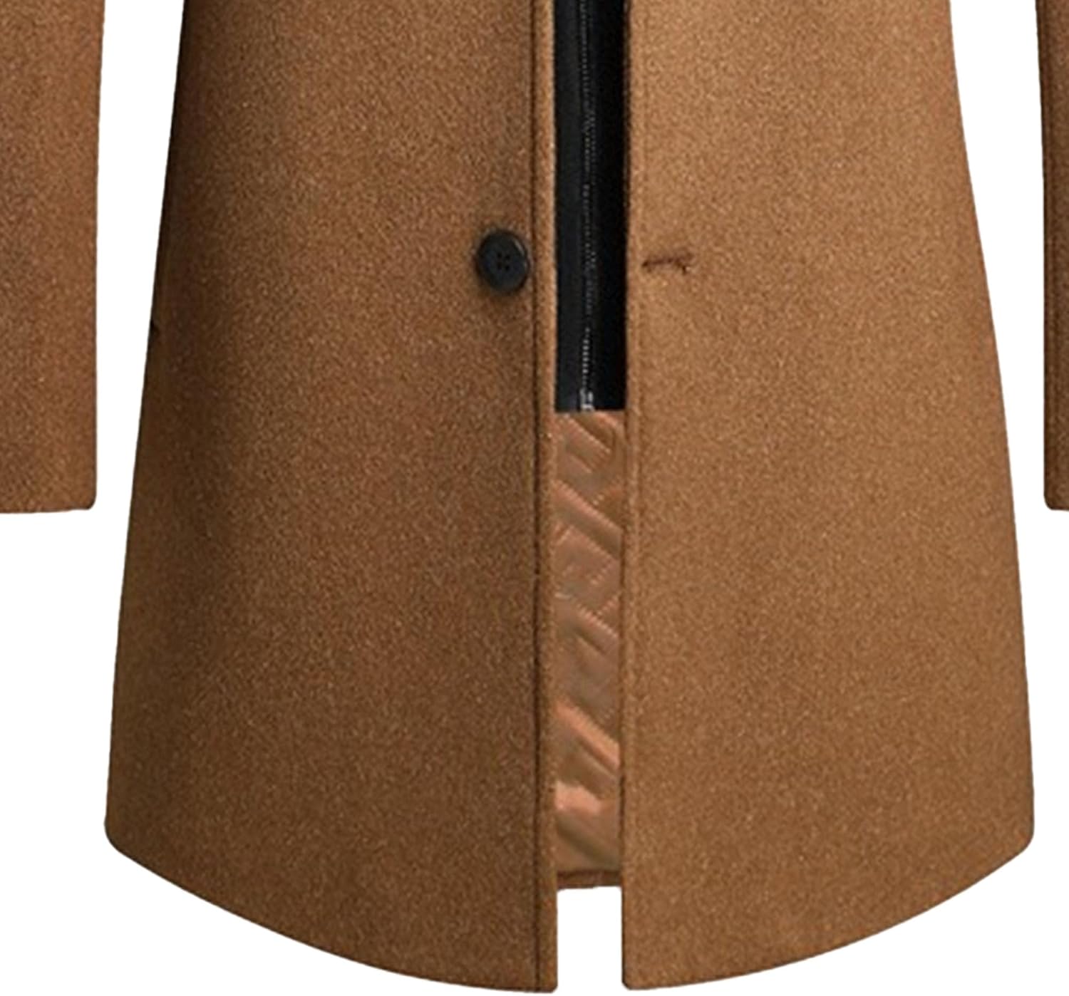 Maiyifu-GJ Men's Wool Blend Trench Coat Long Coats Warm Winter Quilted Lined Trench Jacket Slim Fit Casual Business Overcoat