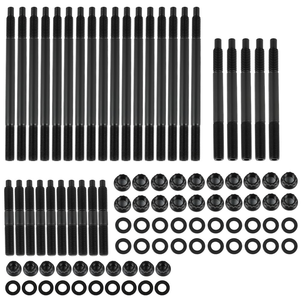 Cylinder Head Stud Bolt Kit Compatible with 1997–2003 Chevy LS1 LQ9 LS6 4.8L 5.3L 5.7L 6.0L Engines – 12-Point Cylinder Stud Set Replaces ARP 234-4316