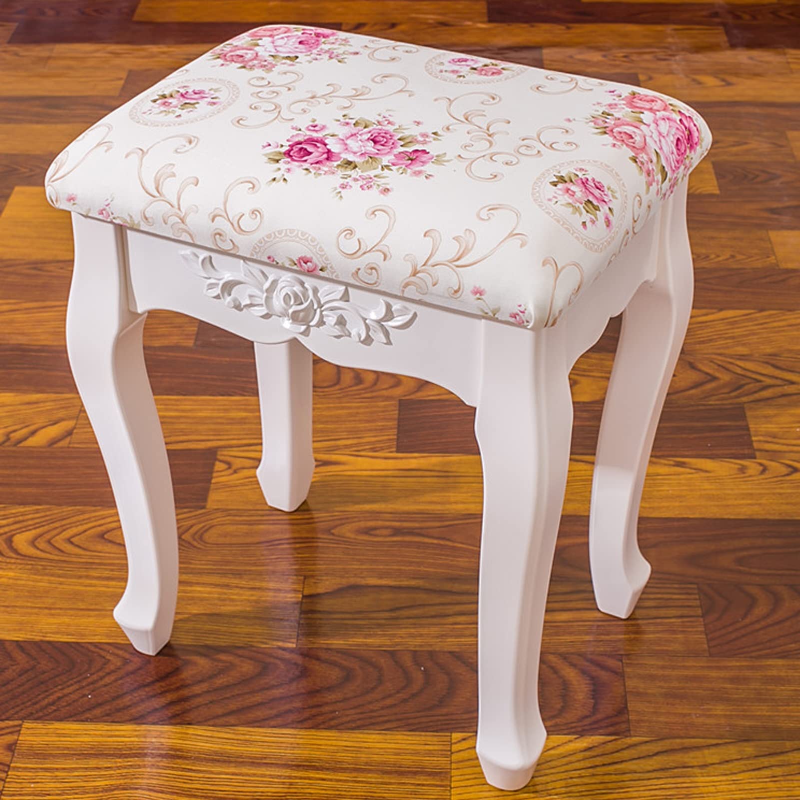 Sgabello da toeletta con spesso cuscino imbottito per trucco, pianoforte, bagno, camera da letto, seduta in plastica ABS per comfort e durata
