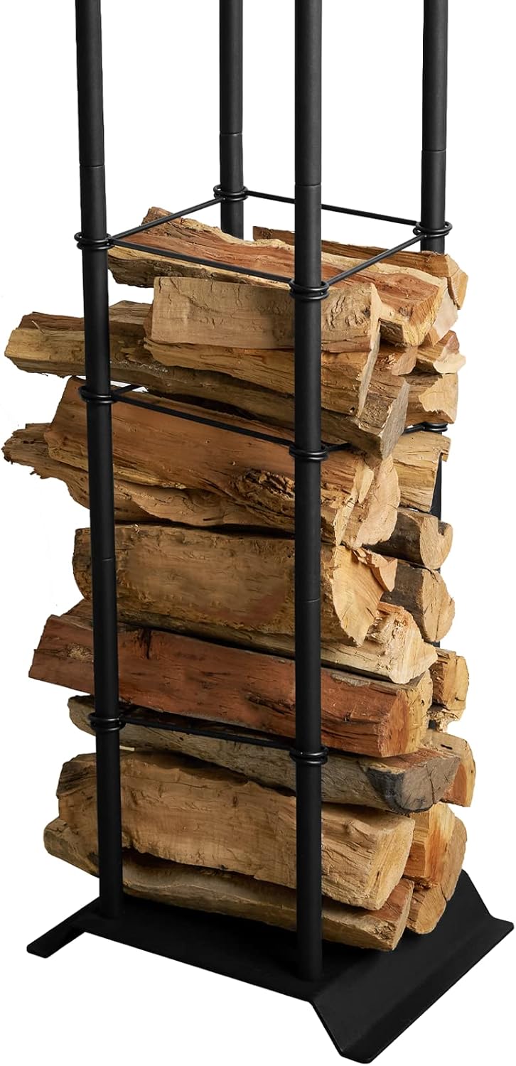 Amazon.com : LEOPO Industrial Fireplace Log Holder Tower, Frame Indoor ...