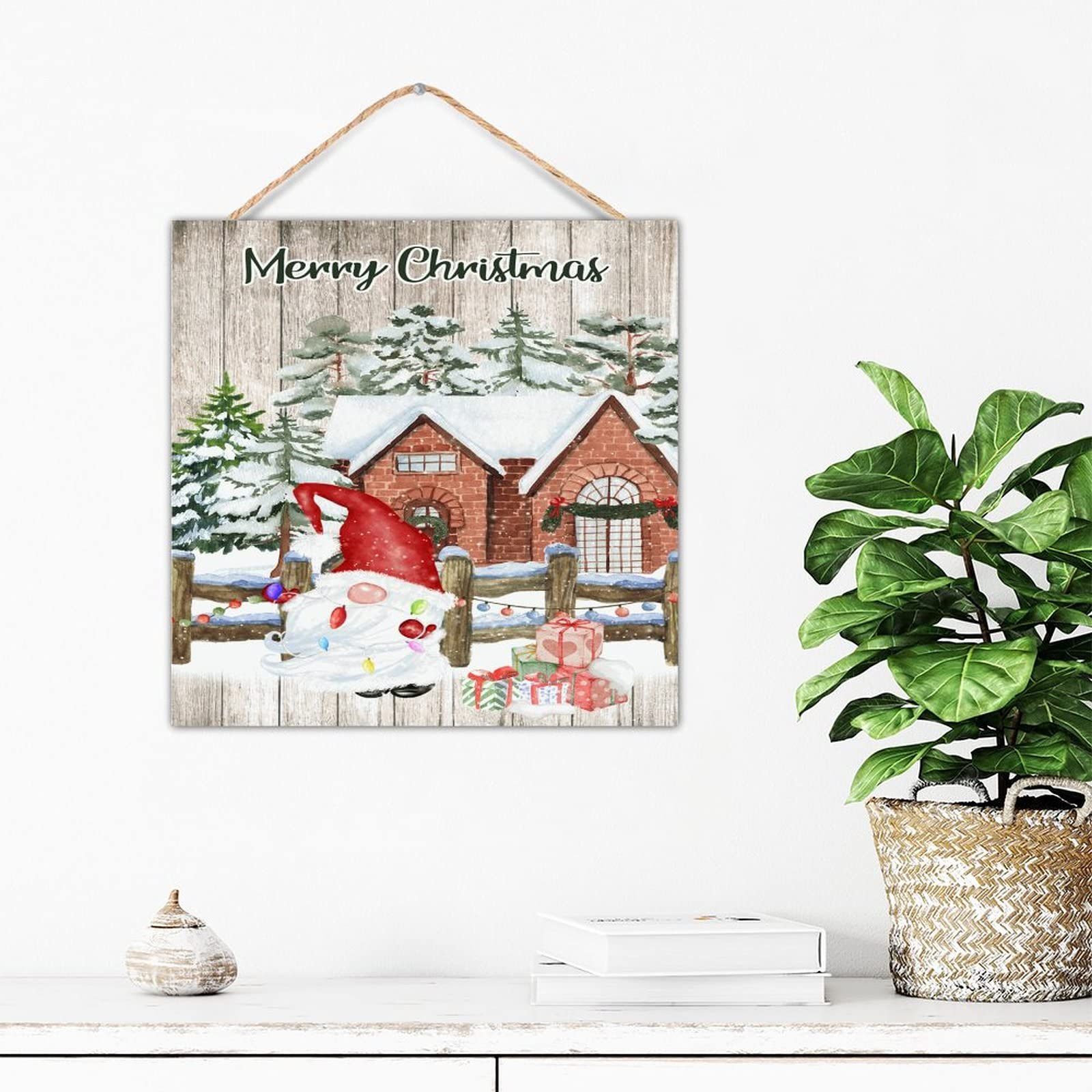 Camion rouge de Noël en bois, cadeau idéal pour la maison