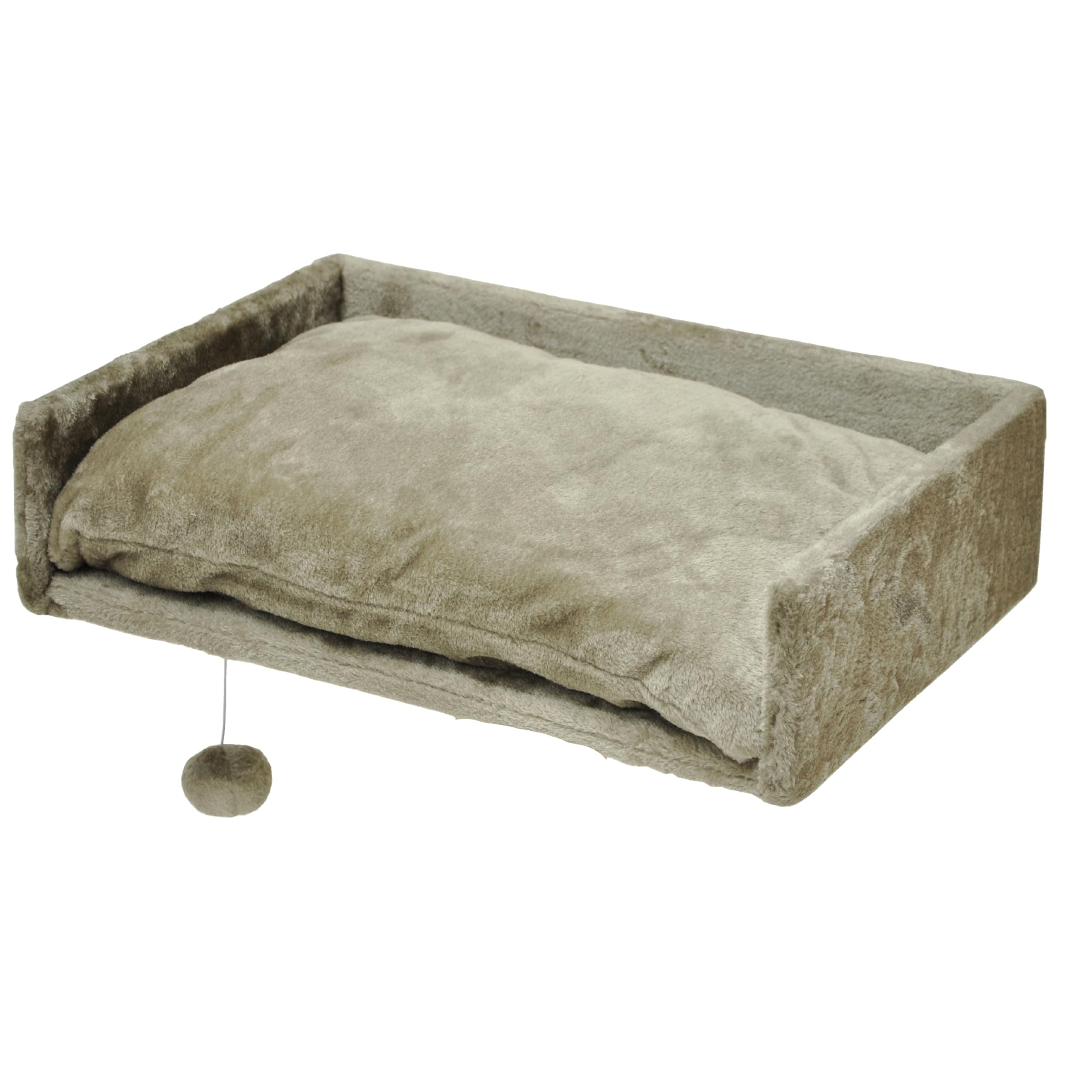 Grande Plate-Forme/hamac pour Poteau à gratter - 60 x 40 cm - avec Coussins - adapté à Tous Les Troncs à gratter - Couleur - Gris