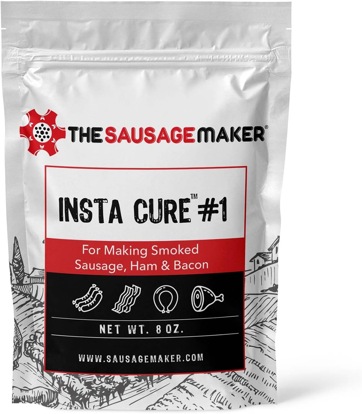 Insta Cure #1, 1 Lb Pink Curing Salt, Prague Powder, Quick Cure For Meat, Sausage, Ham, Bacon, Made In USA - The Sausage Maker®