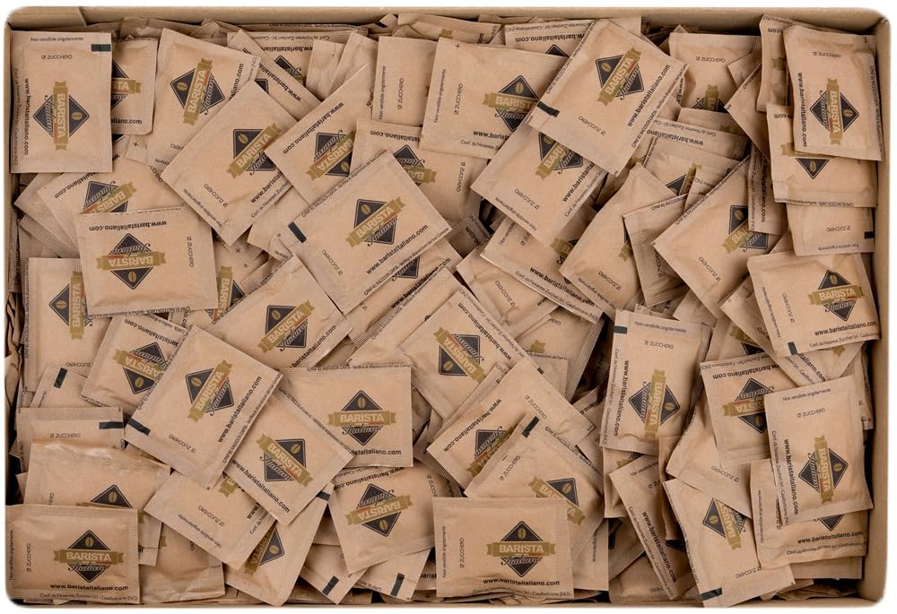 Barista Italiano - 1000 Sachets de Sucre de Canne de 4g | Sucre de Canne en doses individuelles