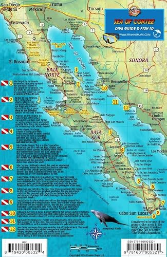Baja &amp; Sea of Cortez Mexico Dive Map &amp; Fish Identification Waterproof Fish Card