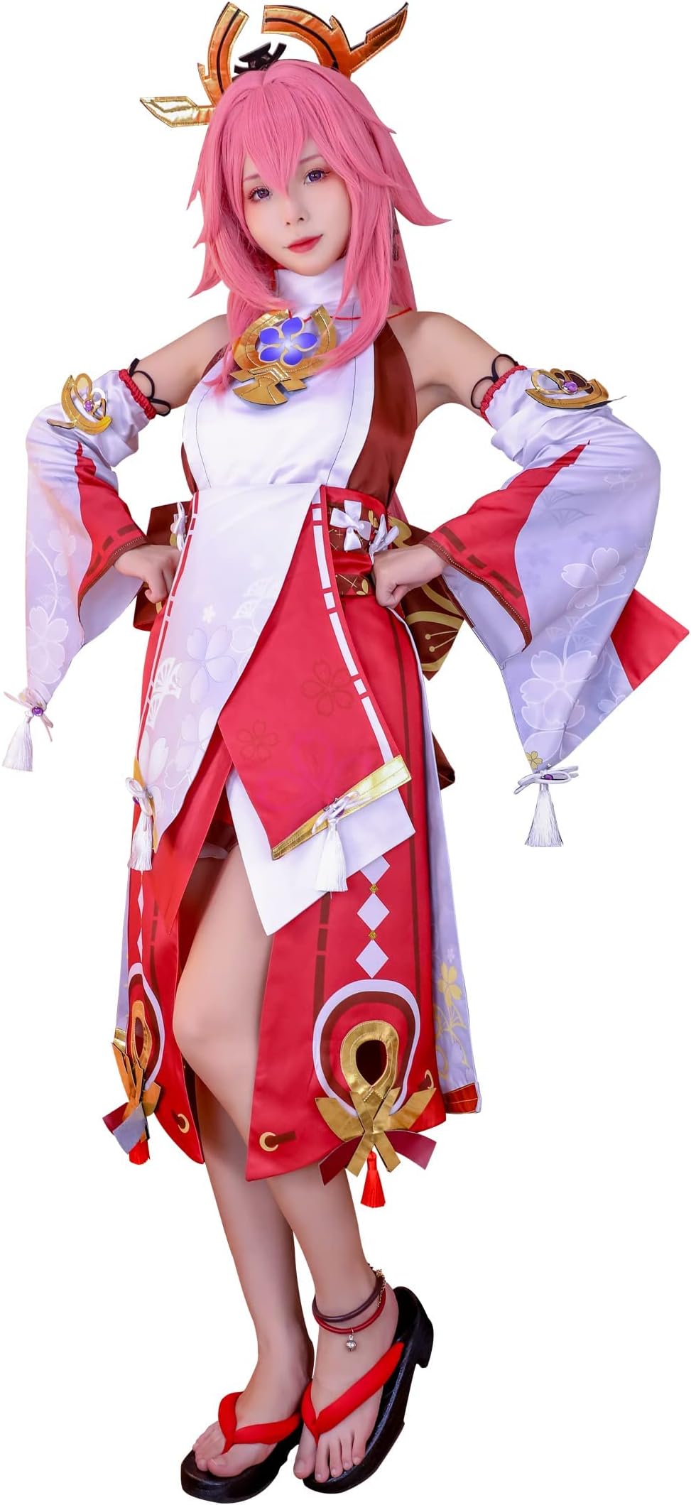 NSPSTTYae Miko Cosplay Costume Miko Costume Women Kimono Yae Cosplay Outfit