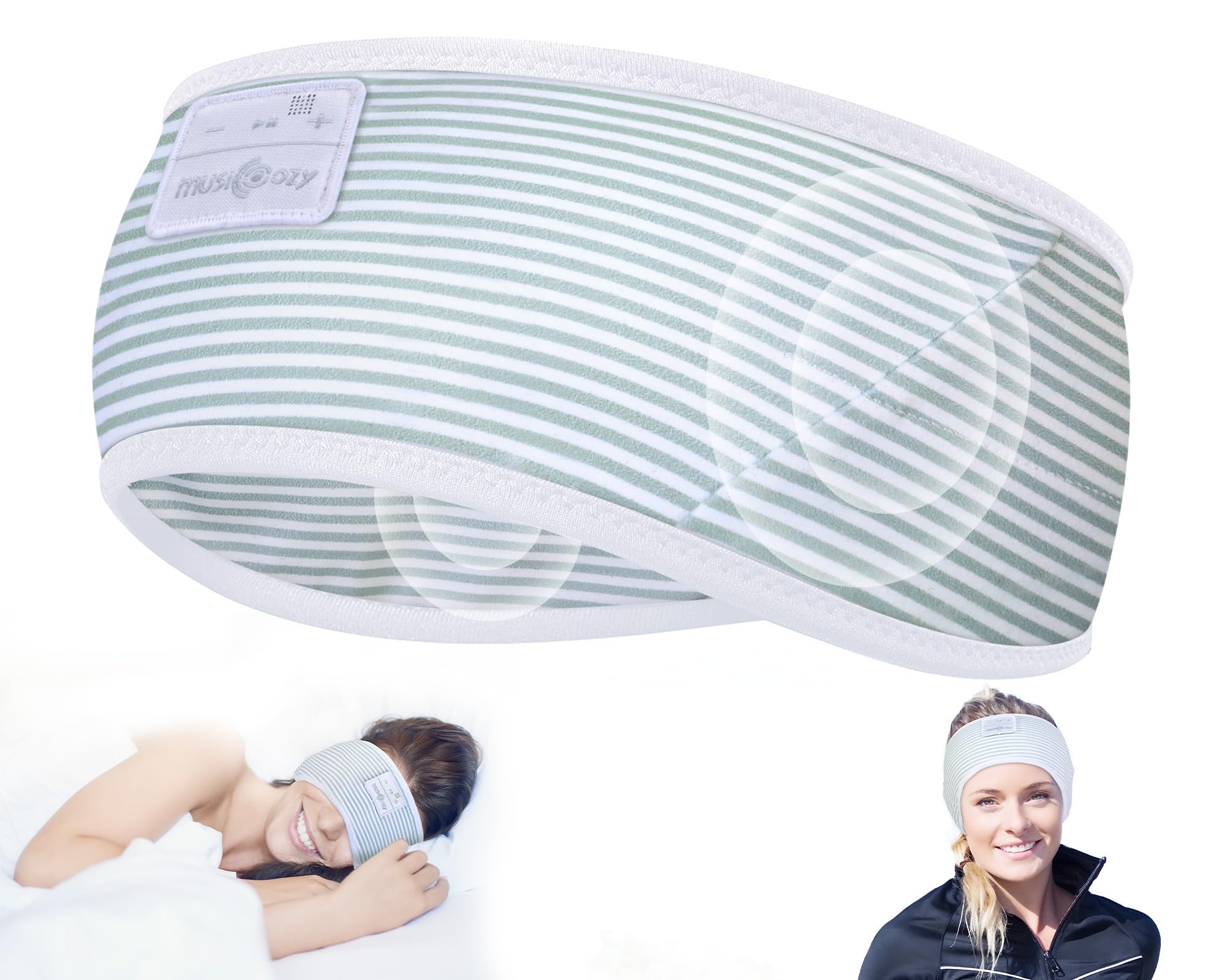 MUSICOZY Sleep Headphones Bluetooth 5.4 Headband, Wireless Earphones Sweat Resistant Earbuds with Ultra-Thin HD Stereo Speaker for Workout Running(