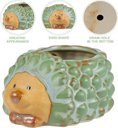 Miniatura 4 de VORCOOL Maceta para suculentas, bonita maceta de erizo, maceta para suculentas de animales pequeños, maceta de resina para jardín, hogar, decoración