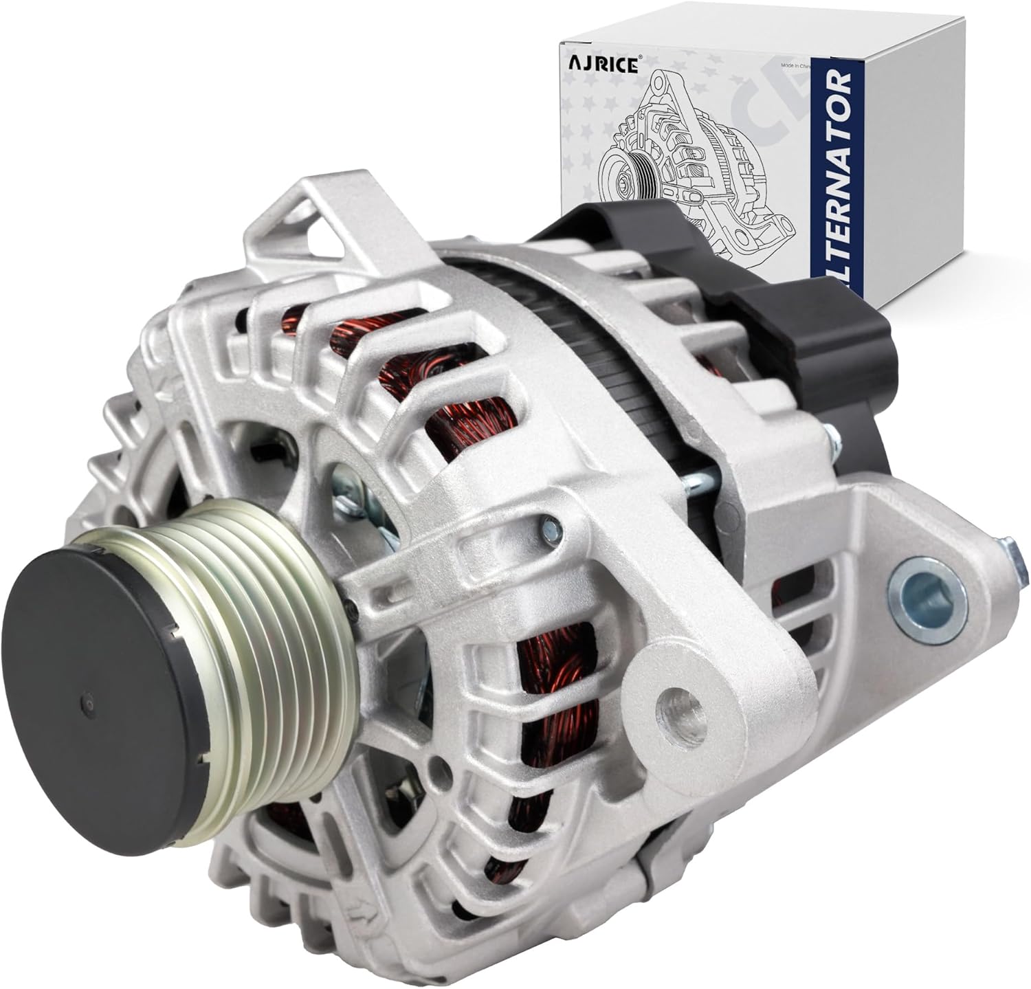 High Output Alternator for-Hyundai Sonata 2014 Santa Fe 2013-2016 for-Kia Optima 2014-2015 Sorento 2012-2014 150Amp 12V CW 6-Groove Pulley 37300-2G800 11710N