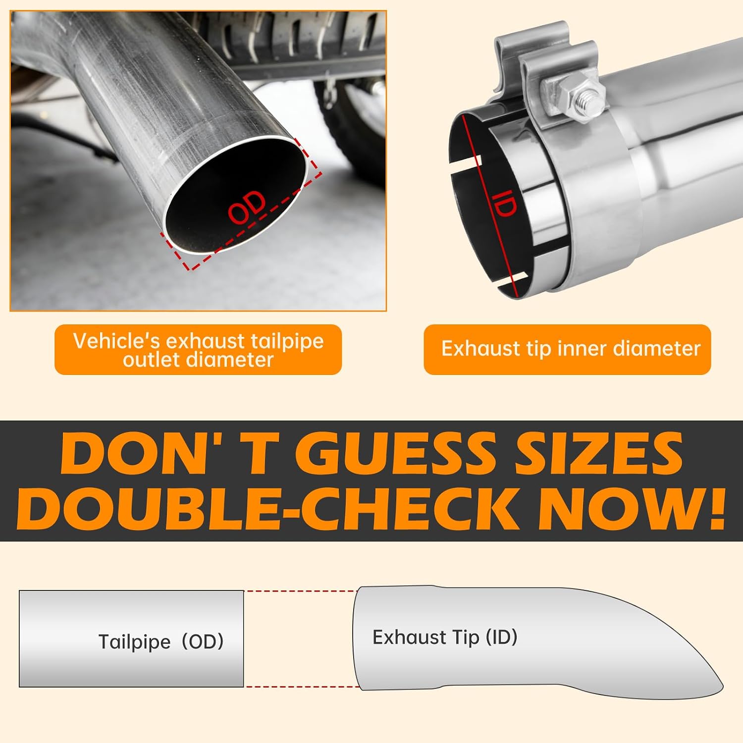 A-KARCK Turn Down Exhaust Tip 3" Inlet, Stainless Steel Universal Diesel Exhaust Tailpipe Tips with Clamp for 3" Inlet & Outlet, 12" Overall Length, Polished