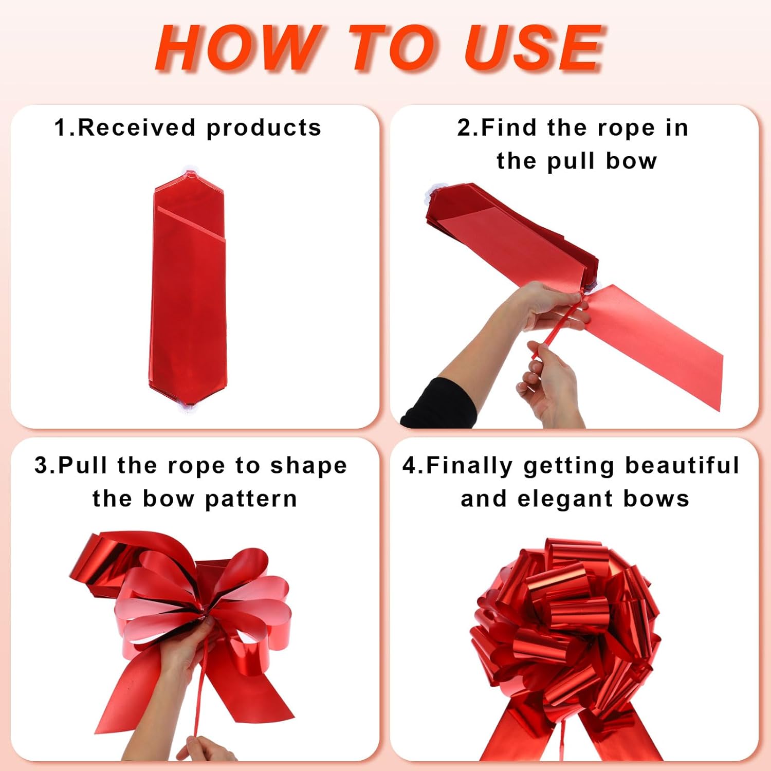 MECCANIXITY 10pcs 6 Inch Big Pull Bow Gift Wrapping Organza Bows Vintage Ribbon Dark Brown for Wedding Christmas Car Baskets Presents - Image 3