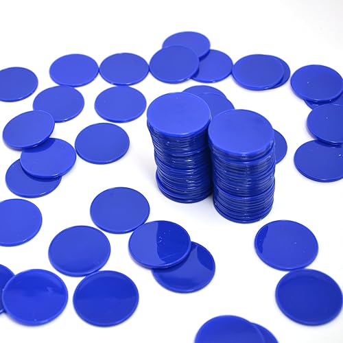 Vista 24 de Smartdealspro 100 unidades de 1.260 in/1.26 pulgadas de plástico opaco para contadores de aprendizaje Discos Mini fichas de Poker Fichas de Juego