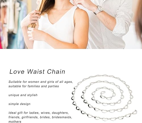 Miniatura 2 de plplaaoo Waist Chain,1 Yard Love Waist Chain for Women,Belly Chains for The Waist,Exquisite Simple Crystal Glass Rhinestones Waist Chain,Belly Chain