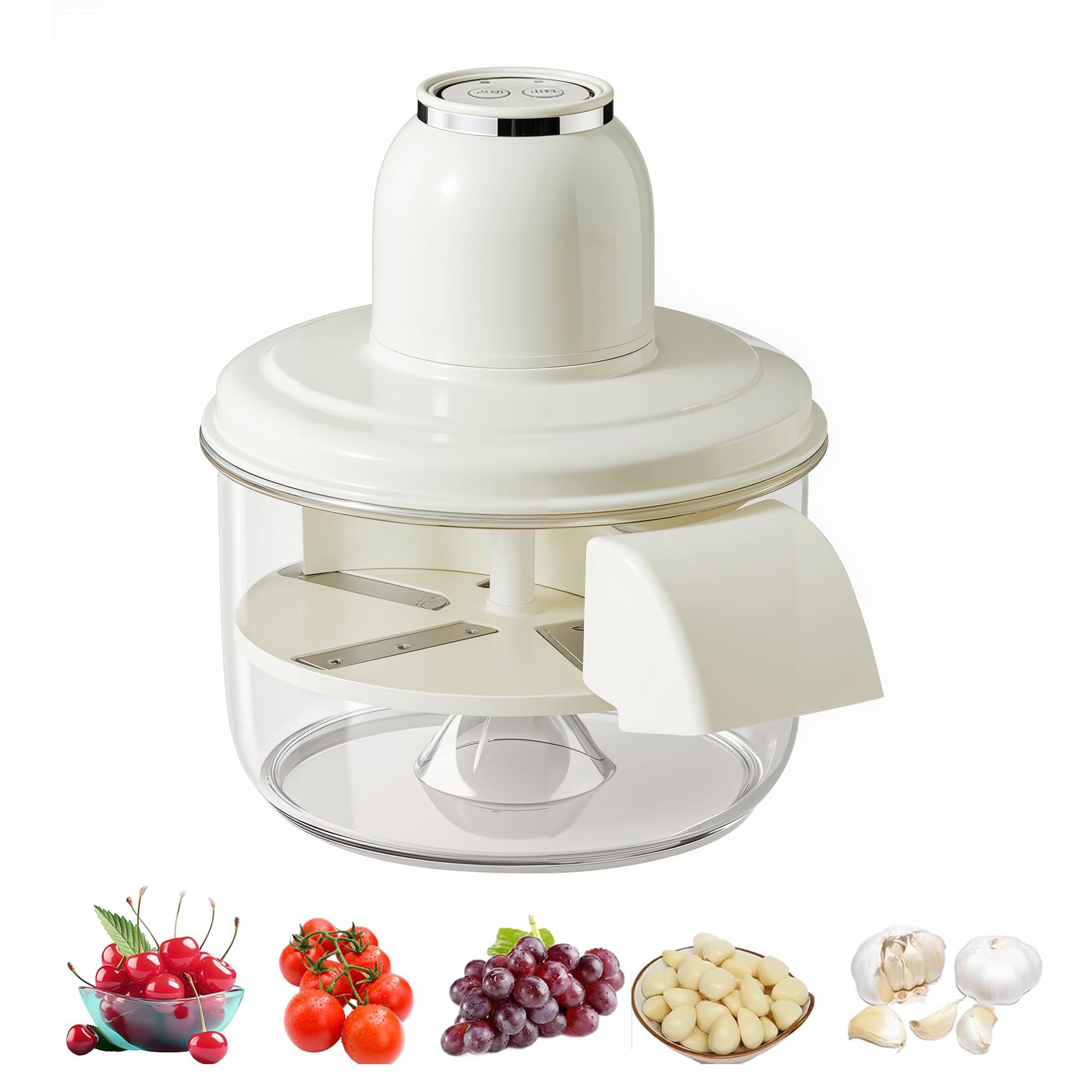 Electric Peeler Machine for Grape, Garlic, Tomato - Automatic Skin Remover Tool, Rechargeable Fruit Peeler for Small Fruits & Commercial Use (Off-white)