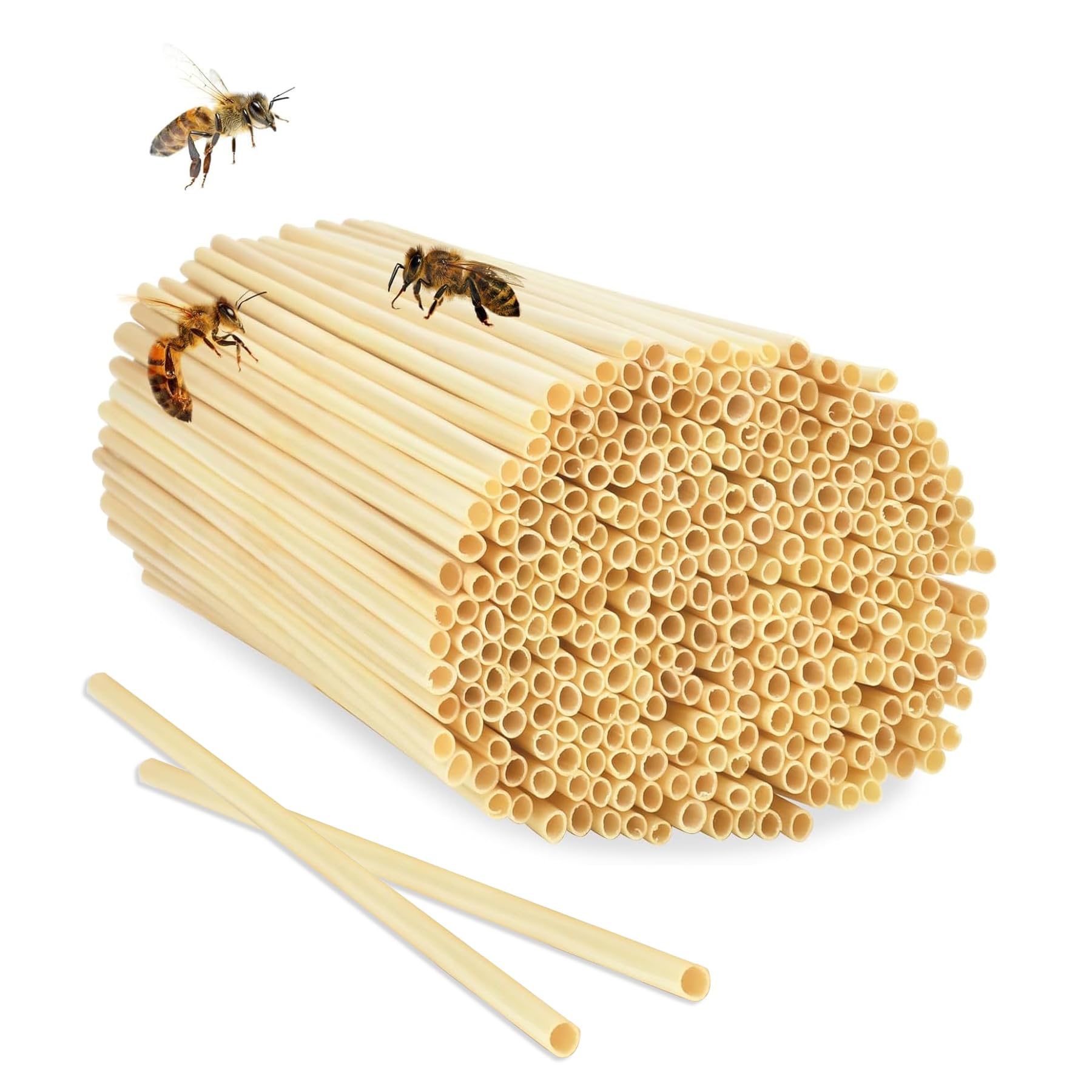 500 Piezas Tubos Nidos para Hotel de Insectos, Hotel de Insectos,14,5cm Pajitas de Trigo, Diámetro 2,5-5 mm, para Material de Relleno para Abejas Silvestres, Casa para Abejas